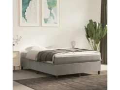 vidaXL Boxspringbett mit Matratze Hellgrau 140x200 cm Samt1399424* Betten