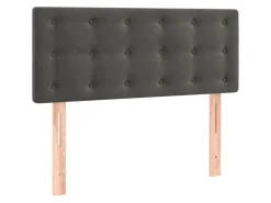 vidaXL Boxspringbett mit Matratze Dunkelgrau 90x200 cm Samt1348800
