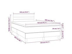 vidaXL Boxspringbett mit Matratze Schwarz 120x200 cm Stoff1373129* Betten