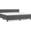 vidaXL Boxspringbett mit Matratze Dunkelgrau 200x200 cm Samt1357756
