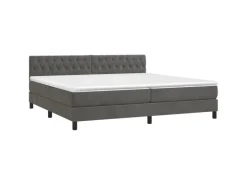 vidaXL Boxspringbett mit Matratze Dunkelgrau 200x200 cm Samt1357756