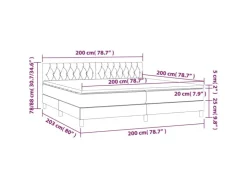 vidaXL Boxspringbett mit Matratze Dunkelgrau 200x200 cm Samt1357756