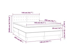 vidaXL Boxspringbett mit Matratze Dunkelgrau 140x200 cm Samt1399197* Betten