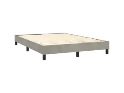 vidaXL Boxspringbett mit Matratze Hellgrau 140x200 cm Samt1389952