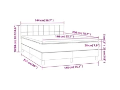 vidaXL Boxspringbett mit Matratze Hellgrau 140x200 cm Samt1389952