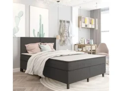 vidaXL Boxspring-Bettgestell Grau Stoff 160x200 cm621161