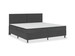 vidaXL Boxspring-Bettgestell Grau Stoff 200x200 cm621163* Betten