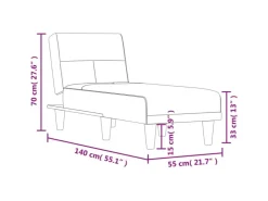 vidaXL Chaiselongue Schwarz Stoff Modell 3