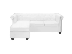 vidaXL Chesterfield-Sofa L-Form Kunstleder Weiß* Sofas
