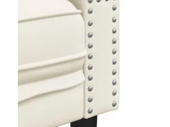 vidaXL Chesterfield-Sofa mit Nackenrollen 3-Sitzer Creme Samt 2157823