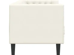 vidaXL Chesterfield-Sofa mit Nackenrollen 3-Sitzer Creme Samt 2157823