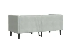 vidaXL Chesterfield-Sofa mit Nackenrollen 2-Sitzer Hellgrau Samt 2144770