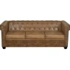 vidaXL Chesterfield-Sofa 3-Sitzer Kunstleder Braun* Sofas