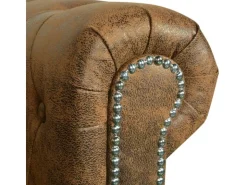 vidaXL Chesterfield-Sofa 3-Sitzer Kunstleder Braun* Sofas