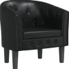 vidaXL Clubsessel Schwarz Kunstleder Modell 2* Sessel