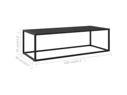 vidaXL Couchtisch Schwarz mit Schwarzem Glas 120x50x35 cm* Tische