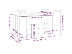 vidaXL Couchtisch Sonoma-Eiche 79x49x41 cm Holzwerkstoff