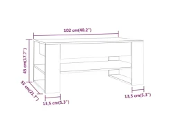 vidaXL Couchtisch Sonoma-Eiche 102x55x45 cm Holzwerkstoff* Tische