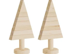 vidaXL Deko-Weihnachtsbäume 2 Stk Holz 30 cm Massivholz Kiefer* Ostern