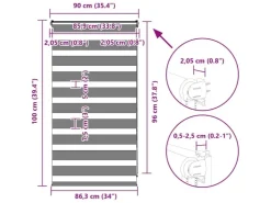 vidaXL Doppelrollo 90x100 cm Stoffbreite 85,9 cm Polyester 4014727* Rollos
