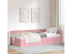 vidaXL Eckbettgestell mit Kopfteil 100 x 200 cm Stoff 42016094* Betten