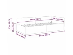 vidaXL Eckbettgestell mit Kopfteil 100 x 200 cm Stoff 42016094* Betten
