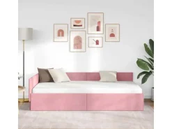 vidaXL Eckbettgestell mit Kopfteil 100 x 200 cm Stoff 42016094* Betten