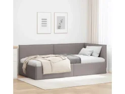 vidaXL Eckbettgestell mit Kopfteil 100 x 200 cm Stoff 42016476