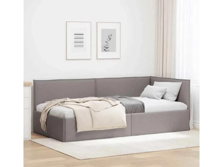 vidaXL Eckbettgestell mit Kopfteil 100 x 200 cm Stoff 42016476