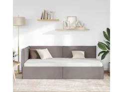 vidaXL Eckbettgestell mit Kopfteil 100 x 200 cm Stoff 42016476