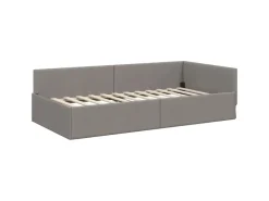 vidaXL Eckbettgestell mit Kopfteil 100 x 200 cm Stoff 42016056* Betten