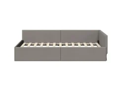 vidaXL Eckbettgestell mit Kopfteil 100 x 200 cm Stoff 42016056* Betten