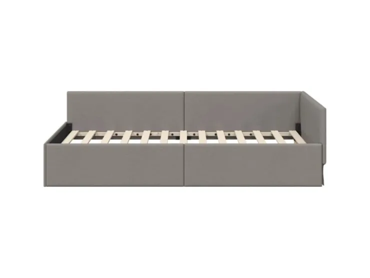 vidaXL Eckbettgestell mit Kopfteil 100 x 200 cm Stoff 42016056* Betten