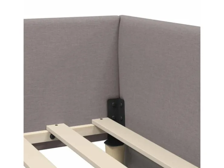 vidaXL Eckbettgestell mit Kopfteil 100 x 200 cm Stoff 42016056* Betten