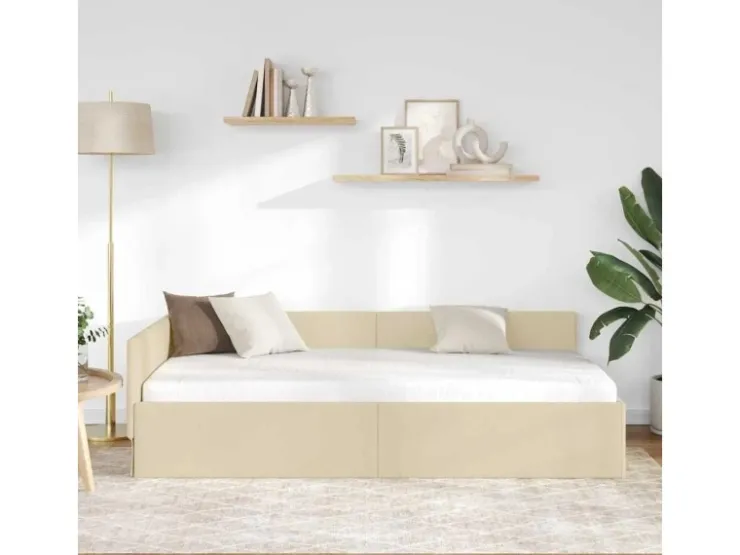 vidaXL Eckbettgestell mit Kopfteil 80 x 200 cm Stoff 42016033* Betten