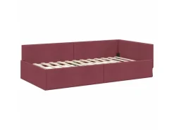 vidaXL Eckbettgestell mit Kopfteil 90 x 200 cm Stoff 42016046