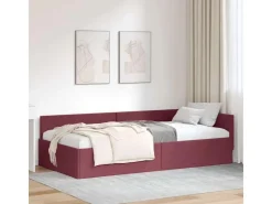 vidaXL Eckbettgestell mit Kopfteil 90 x 200 cm Stoff 42016046