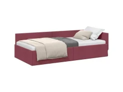 vidaXL Eckbettgestell mit Kopfteil 90 x 200 cm Stoff 42016046