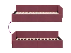 vidaXL Eckbettgestell mit Kopfteil 90 x 200 cm Stoff 42016046
