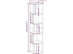 vidaXL Eckregal Betongrau 33x33x164,5 cm Holzwerkstoff