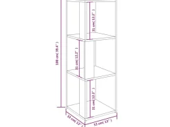 vidaXL Eckregal Braun Eichen-Optik 33x33x100 cm Holzwerkstoff* Eckregale