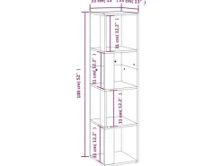 vidaXL Eckregal Grau Sonoma 33x33x132 cm Holzwerkstoff