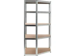 vidaXL Eckregal mit 5 Böden n Stahl & Holzwerkstoff 144264