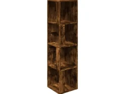 vidaXL Eckregal Räuchereiche 33x33x132 cm Holzwerkstoff