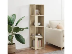 vidaXL Eckregal Sonoma-Eiche 33x33x132 cm Holzwerkstoff* Bücherregale|Eckregale