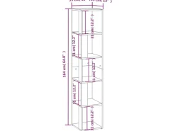 vidaXL Eckregal Sonoma-Eiche 33x33x164,5 cm Holzwerkstoff