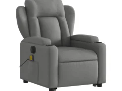 vidaXL Elektrischer Massagesessel mit Aufstehhilfe Dunkelgrau Stoff Modell 6* Sessel