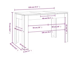 vidaXL Esstisch Betongrau 120x60x76 cm Holzwerkstoff* Tische