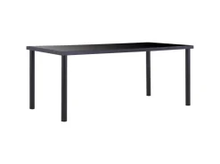 vidaXL Esstisch Schwarz 180 x 90 x 75 cm Hartglas Metall* Tische