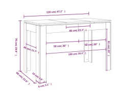 vidaXL Esstisch Sonoma-Eiche 120x60x76 cm Holzwerkstoff* Tische